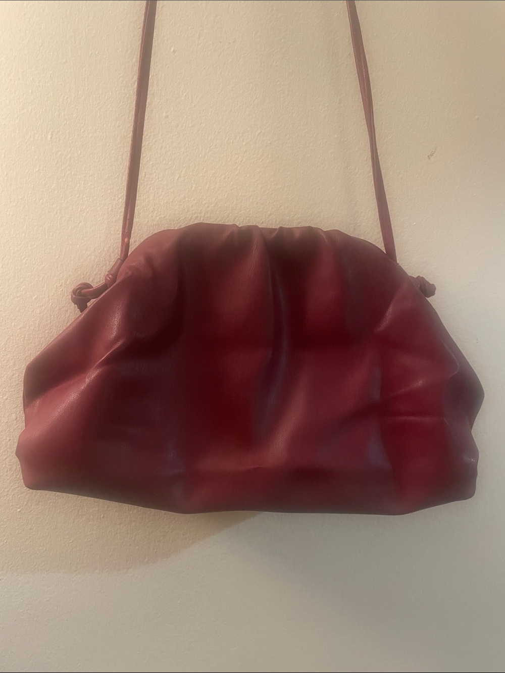 Source Unknown Burgundy Leather Shoulder Bag - Picture 2 of 10
